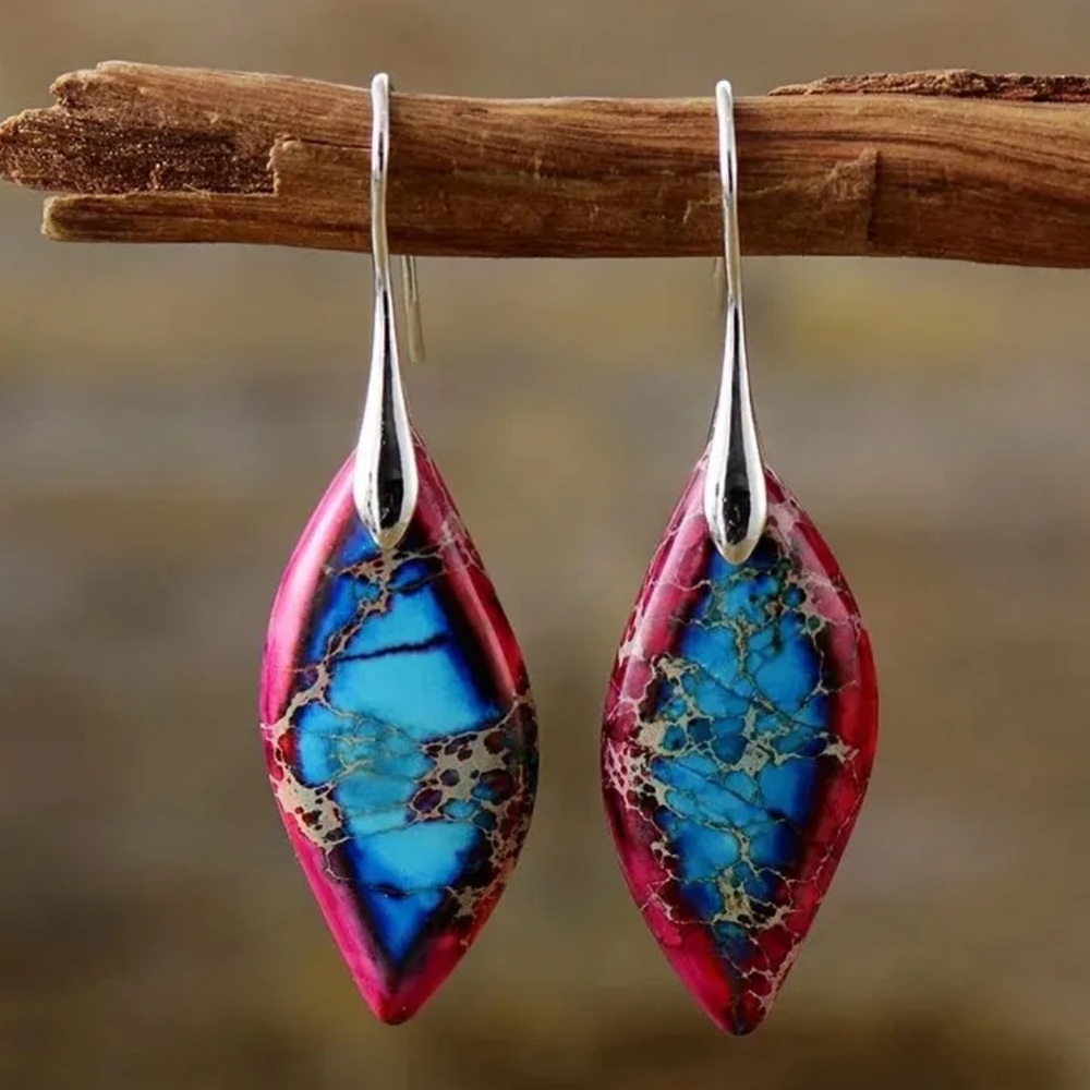 Handmade Polished Lightweight Stone Earrings - Picture 10 of 16